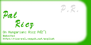 pal ricz business card